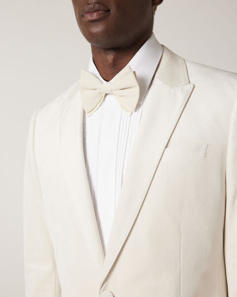 Velvet Bow Tie, Stone, hi-res